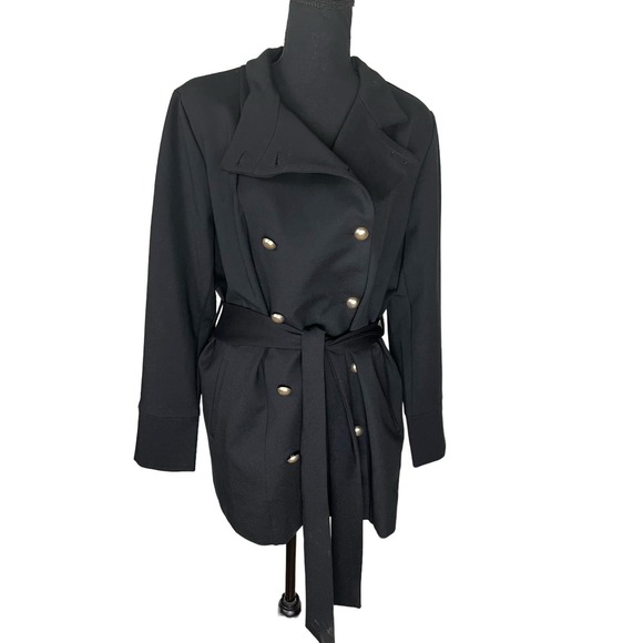Studio Park x Shawn Killinger Double Button Ponte Coat BLACK SIZE L NWT - Picture 2 of 7